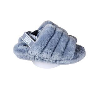 NWOT- UGG Women's Fluff Yeah Slide Ash Fog Slippers, Size 11